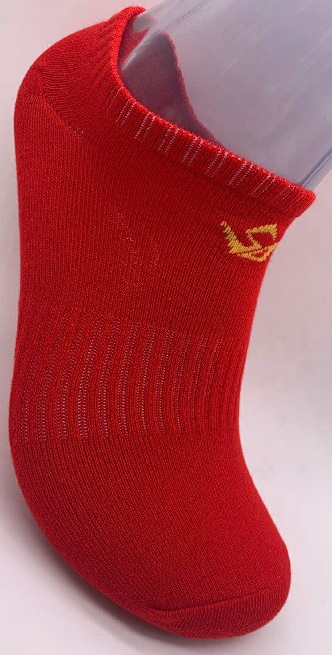 TRONUS RED/GOLD ECO-FRIENDLY UNISEX NO-SHOW SOCKS (2-PAIRS)