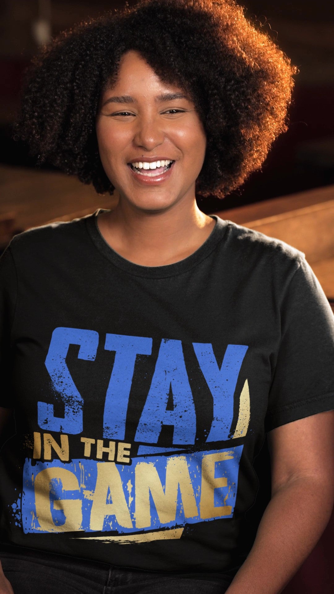 WOMEN'S STAY IN THE GAME TEE