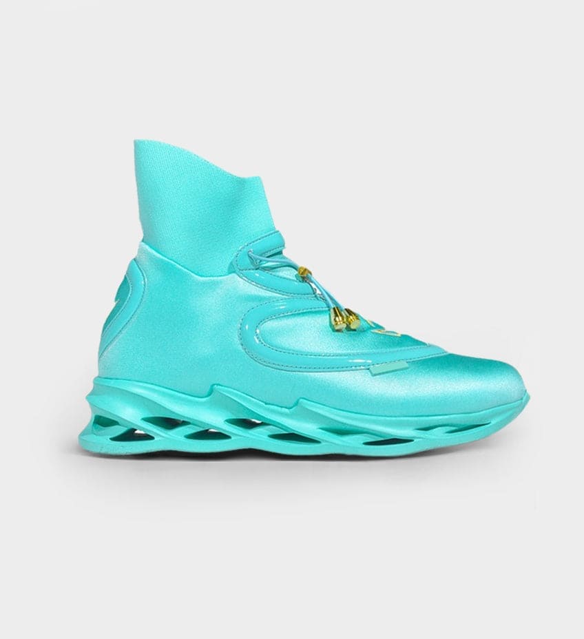 RETIRED COLLECTIBLE YOUTH LUXE CUSHIONED HIGH TOPS AQUA