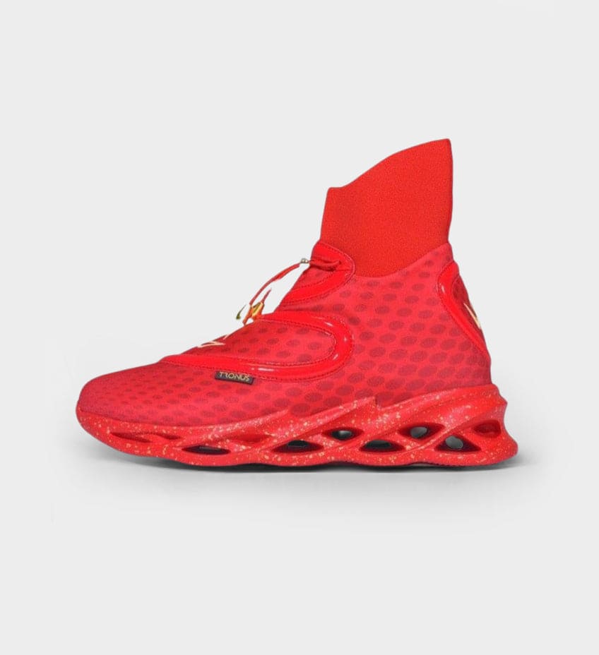 RETIRED COLLECTIBLE WOMENS LUXE CUSHIONED HIGH TOPS ALL RED