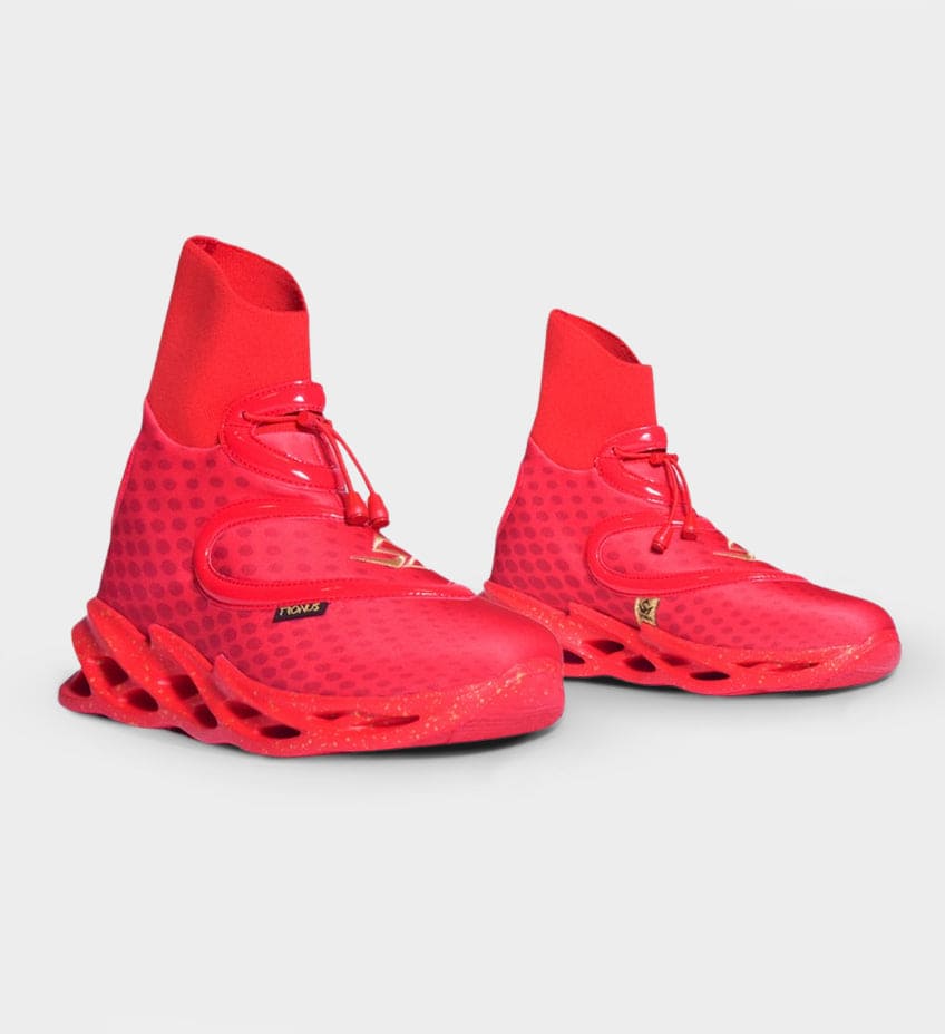 RETIRED COLLECTIBLE WOMENS LUXE CUSHIONED HIGH TOPS ALL RED