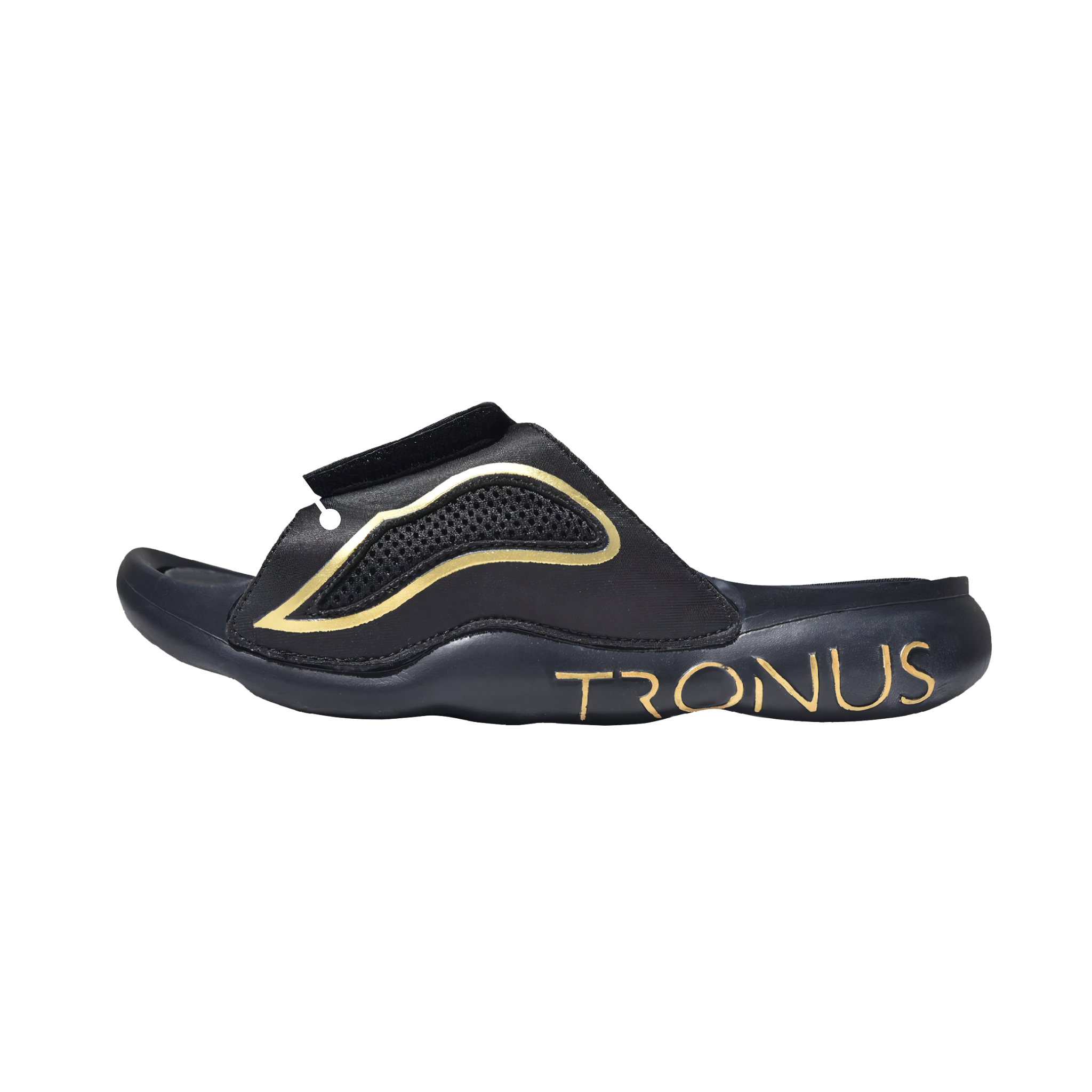 TRONUS FOOTWEAR Luxe Sports Recovery Slides Adjustable Fiber Velcro Upper