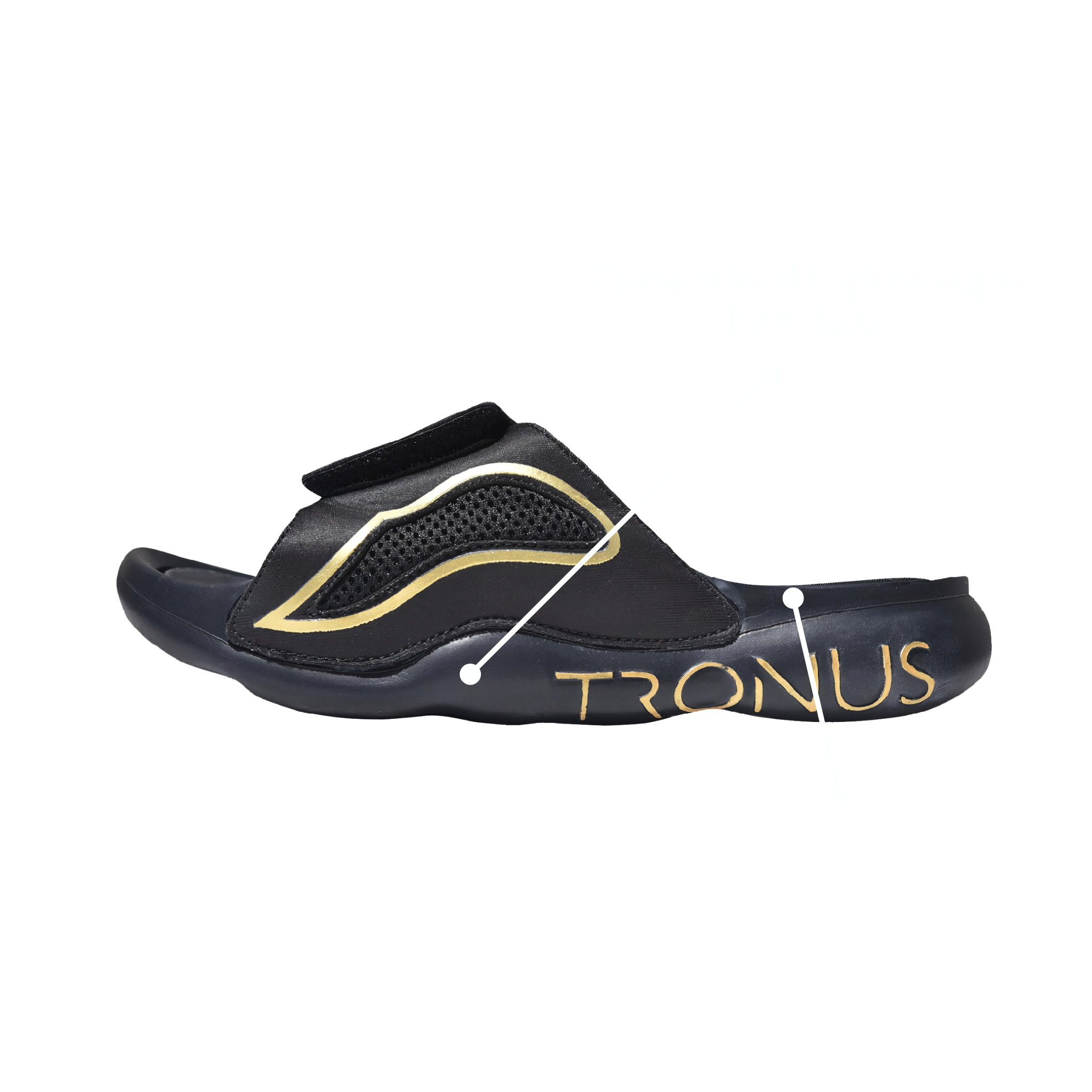 TRONUS FOOTWEAR Luxe Sports Recovery Slides Customized Lightweight EVA Sole 